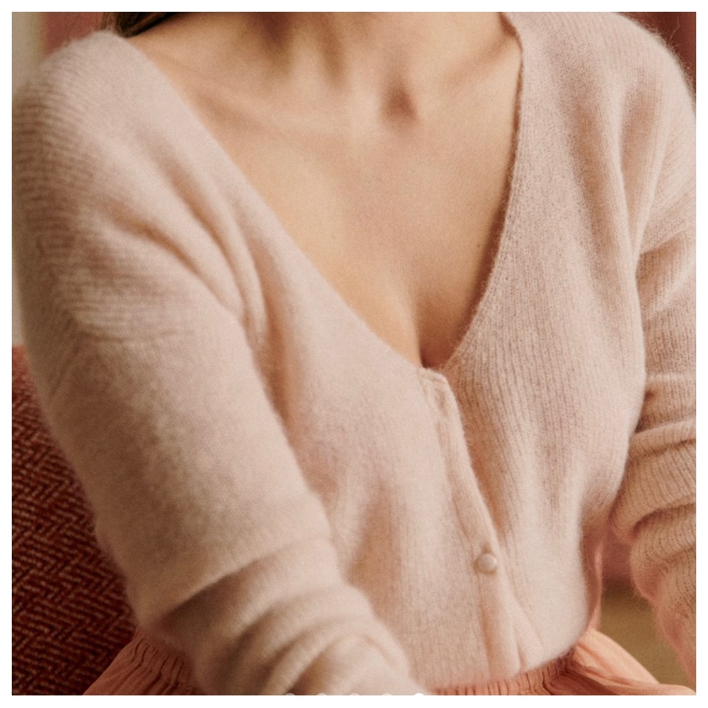Sezane Barry Cardigan Nude - Size XL